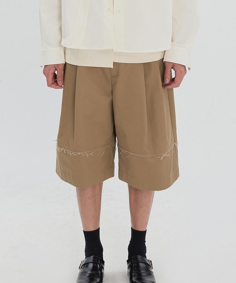 Raw-Edged Bermuda Shorts RJPAM26695BEX