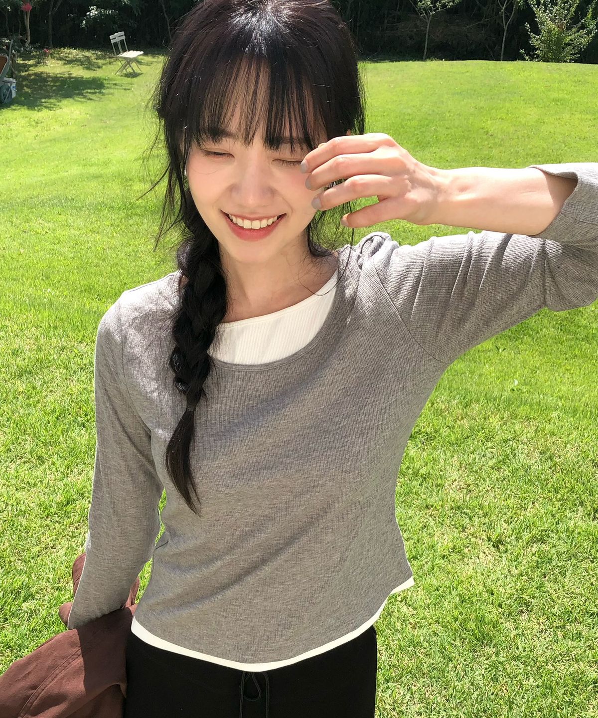 마인드브릿지 우먼(MIND BRIDGE WOMEN) [ON][W]레이어드 배색 긴팔 티셔츠 - 2color