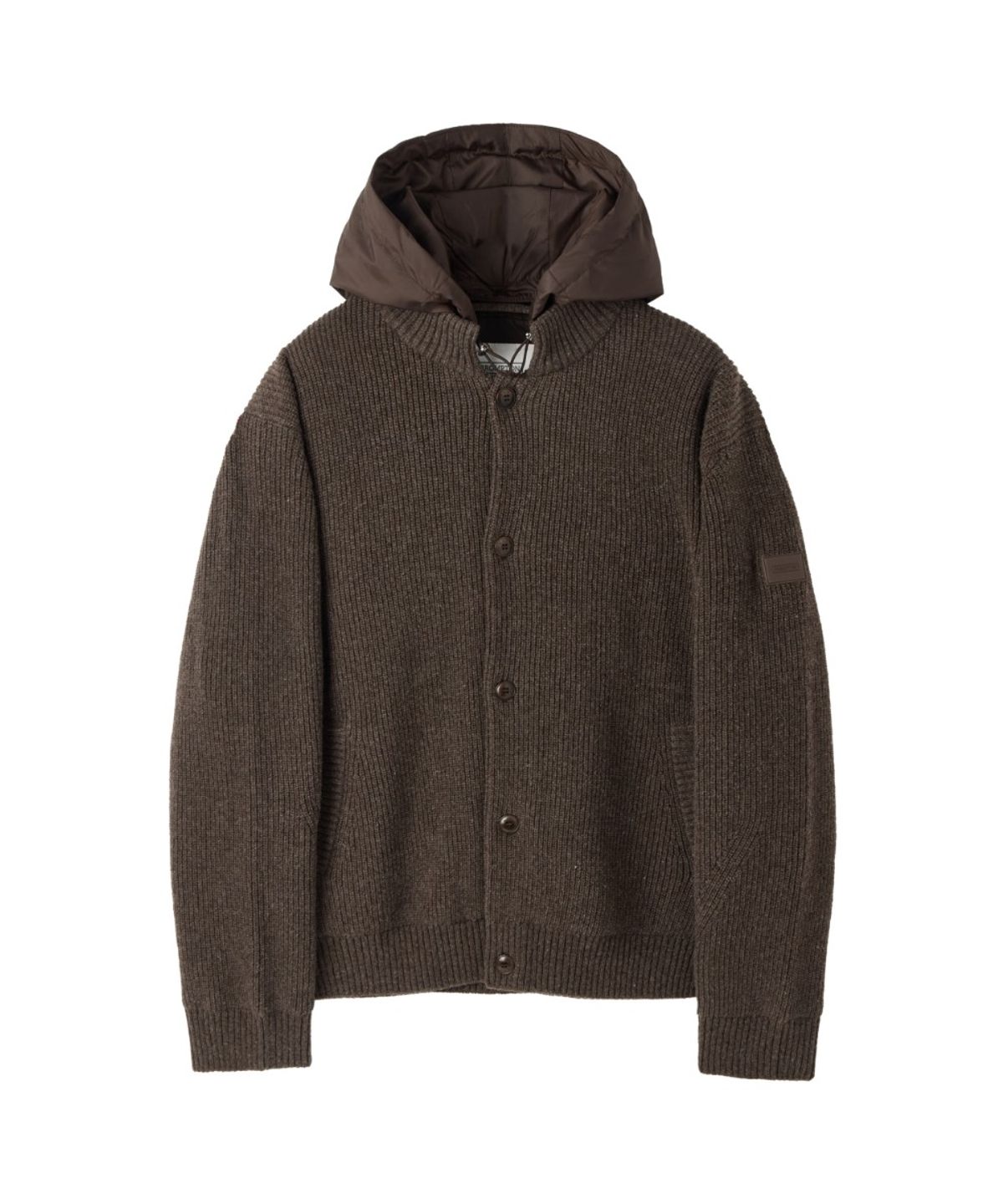 브롬톤 런던(BROMPTON LONDON) HOODED HYBRID CARDIGAN - BROWN (P264MCD132)