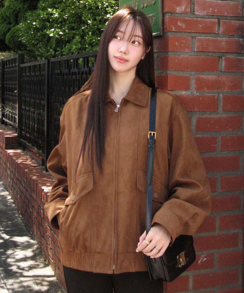 [W]스웨이드 오버핏 블루종 - 2color
