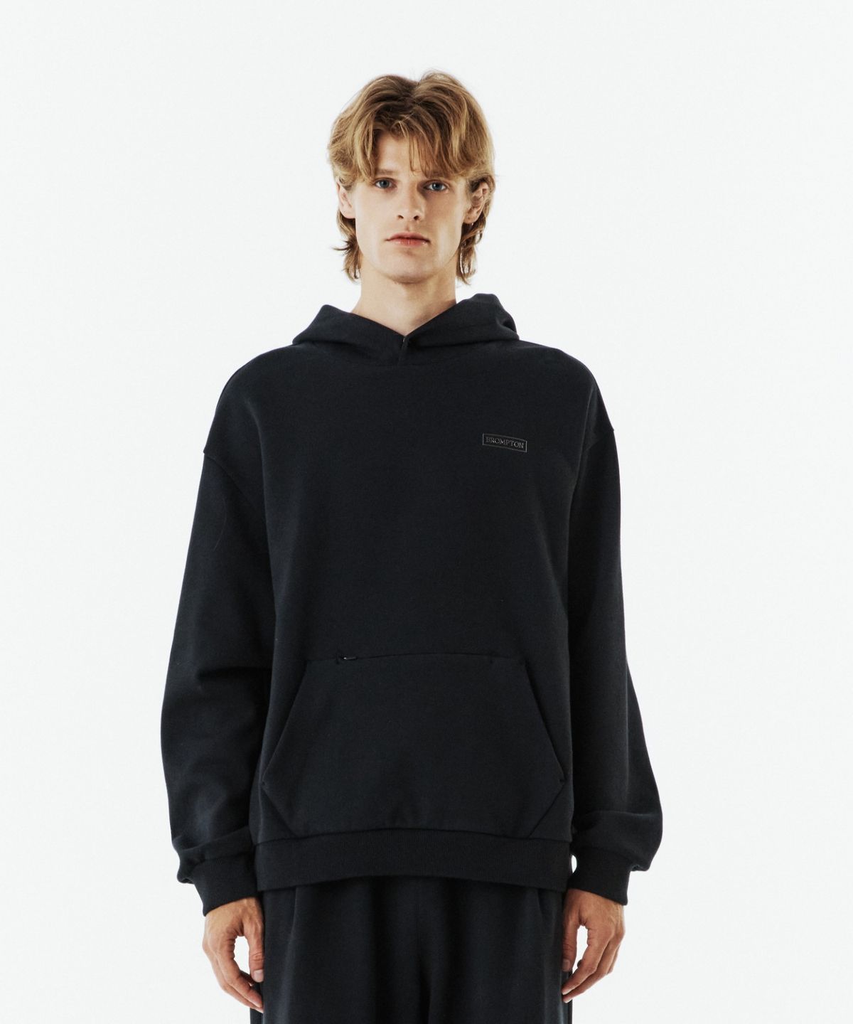 브롬톤 런던(BROMPTON LONDON) LOGO HOODED SWEATSHIRT - BLACK (P263UHD163)
