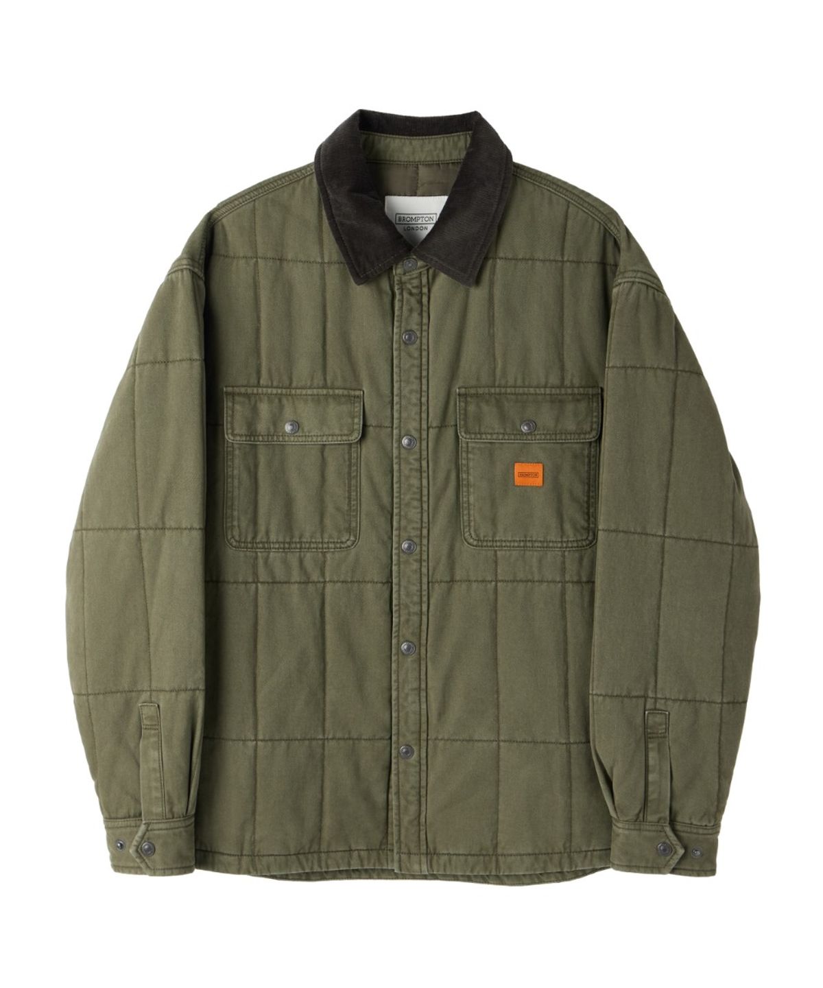 브롬톤 런던(BROMPTON LONDON) HERITAGE CORDUROY PATCH DENIM SHIRKET - KHAKI (P264UPD430)
