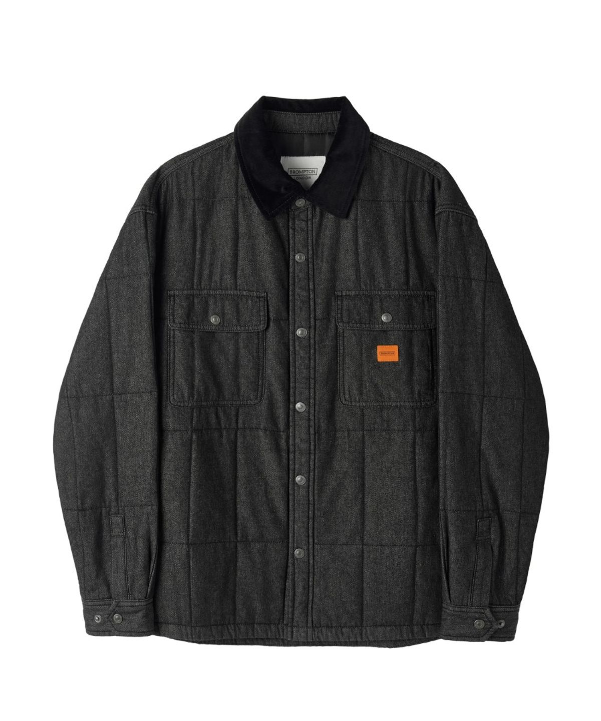 브롬톤 런던(BROMPTON LONDON) HERITAGE CORDUROY PATCH DENIM SHIRKET - BLACK (P264UPD430)