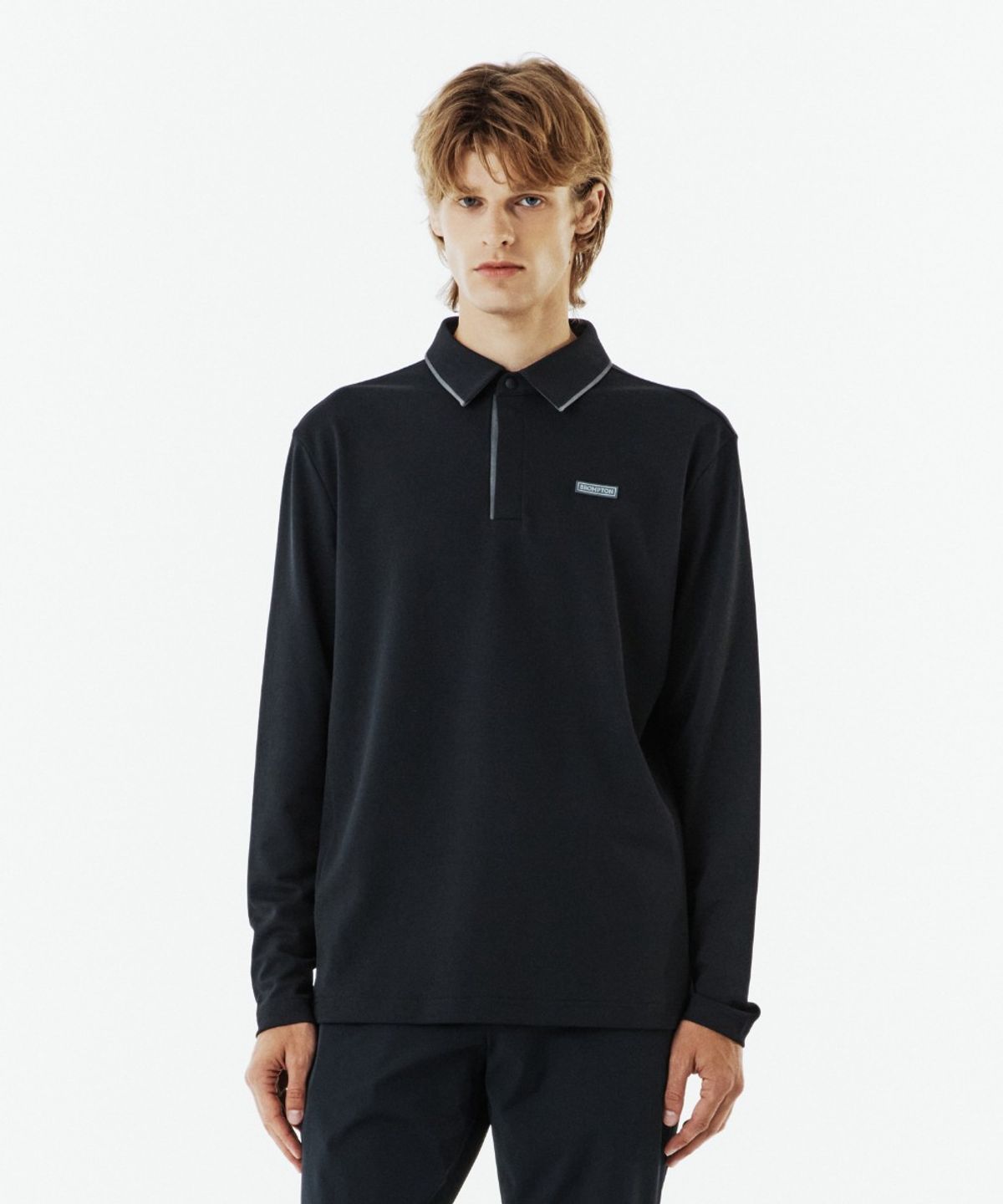 브롬톤 런던(BROMPTON LONDON) COLLAR T-SHIRT - BLACK (P263MPL120)
