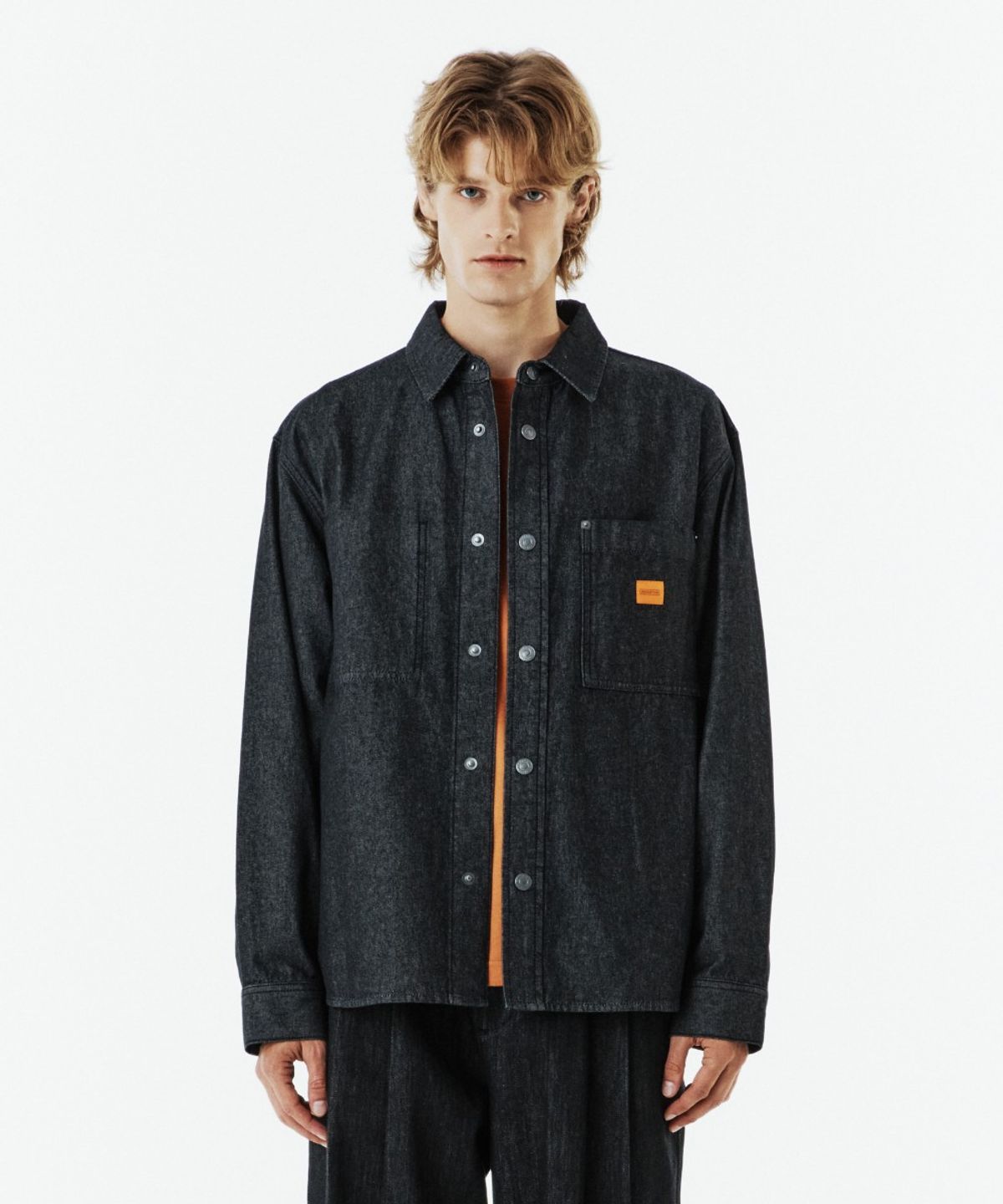 브롬톤 런던(BROMPTON LONDON) OUTPOCKET DENIM SHIRT - BLACK (P263MSH402)