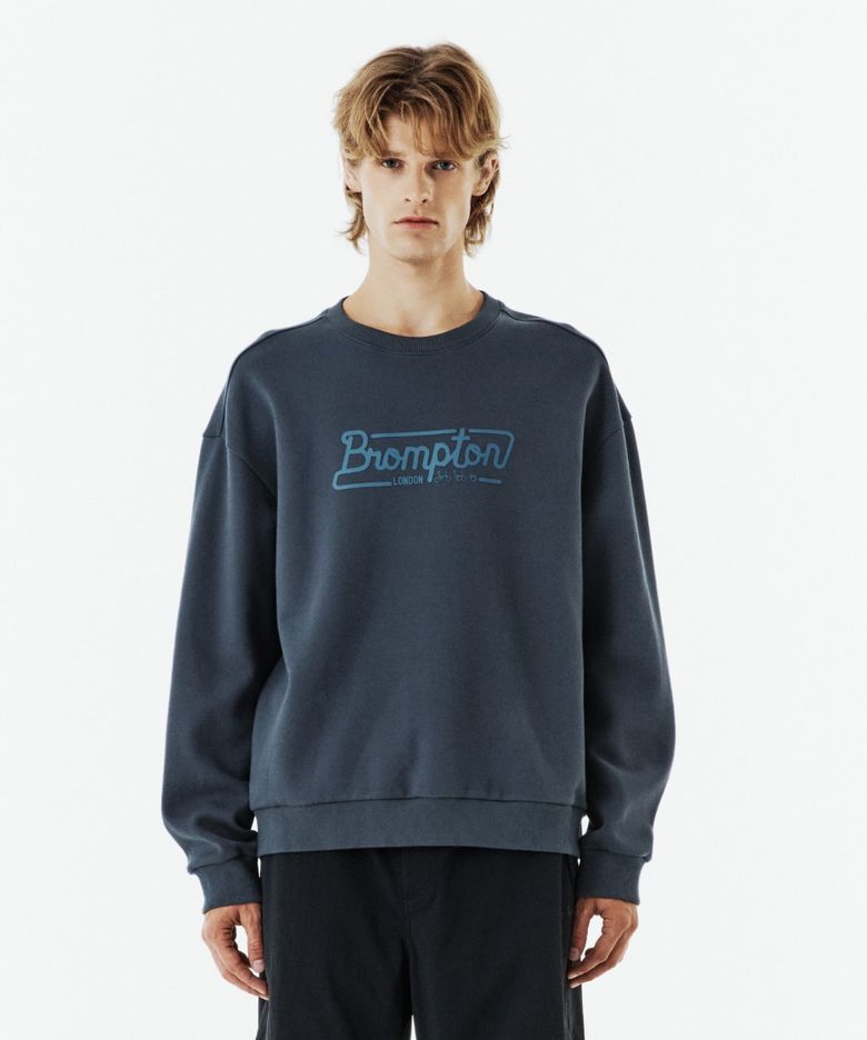 BROMPTON LOGO GRAPHIC SWATESHIRT - TEAL BLUE (P263MSW163)