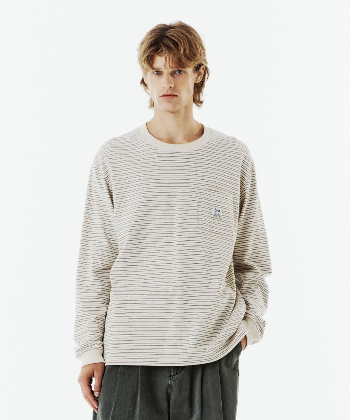 브롬톤 런던(BROMPTON LONDON) STRIPE T-SHIRT - IVORY (P263UTS101)