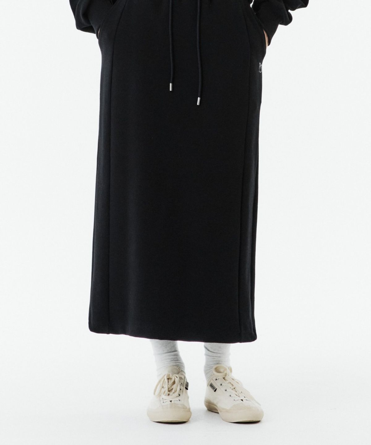 브롬톤 런던(BROMPTON LONDON) W SWEAT SKIRT - BLACK (P263WSK161)