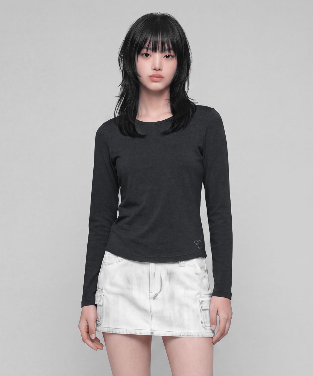 버던트(VERDNT) 컴포트 브러쉬드 롱 슬리브 [차콜]