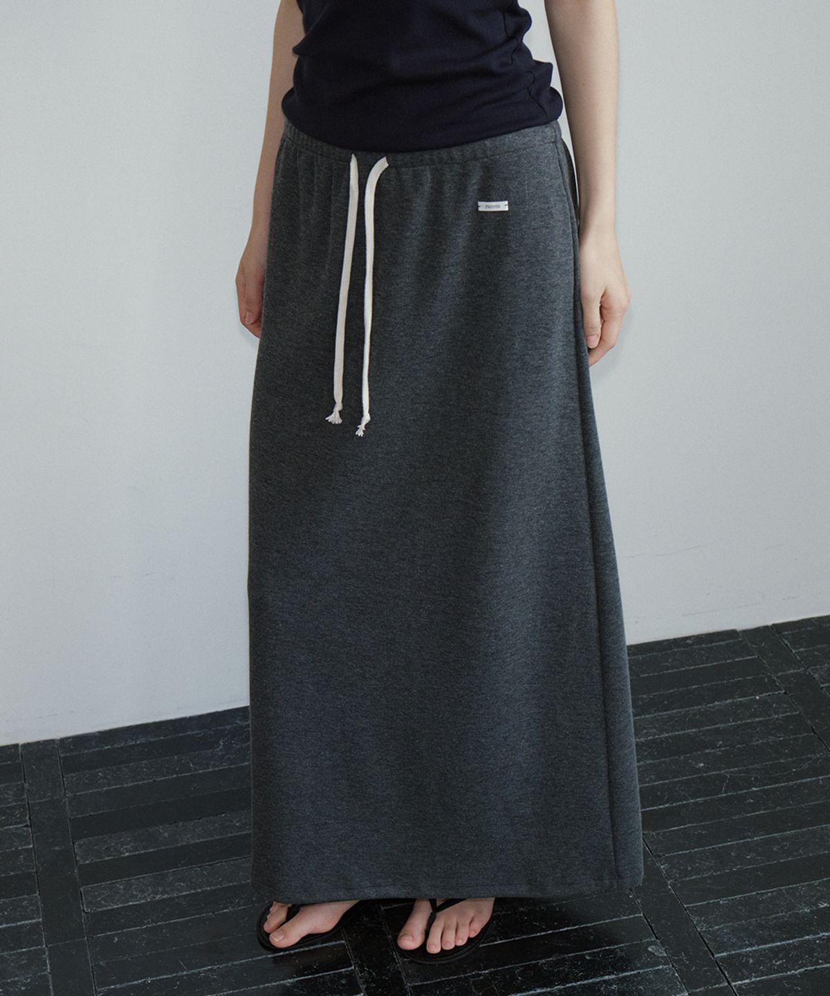 프리버07(FRIVER07) String easy long skirt [FRFA05SK04]_Charcoal