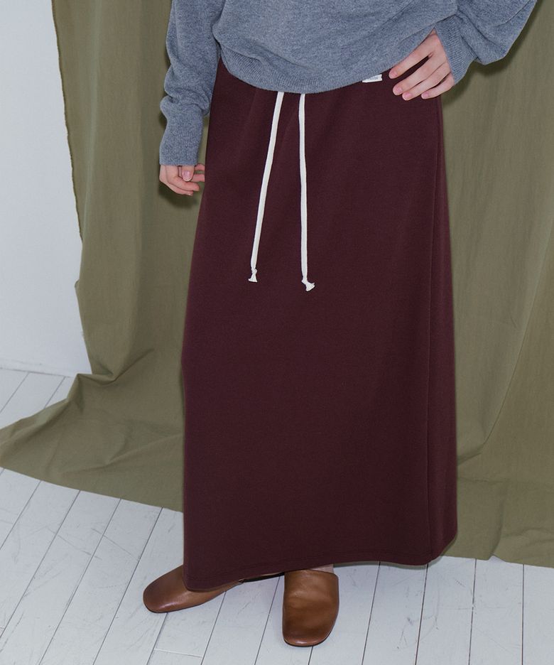 String easy long skirt [FRFA05SK03]_Wine