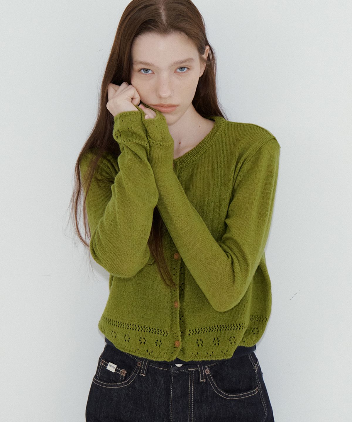 프리버07(FRIVER07) Mohair wool blend cardigan [FRFA05CD02]_Olive