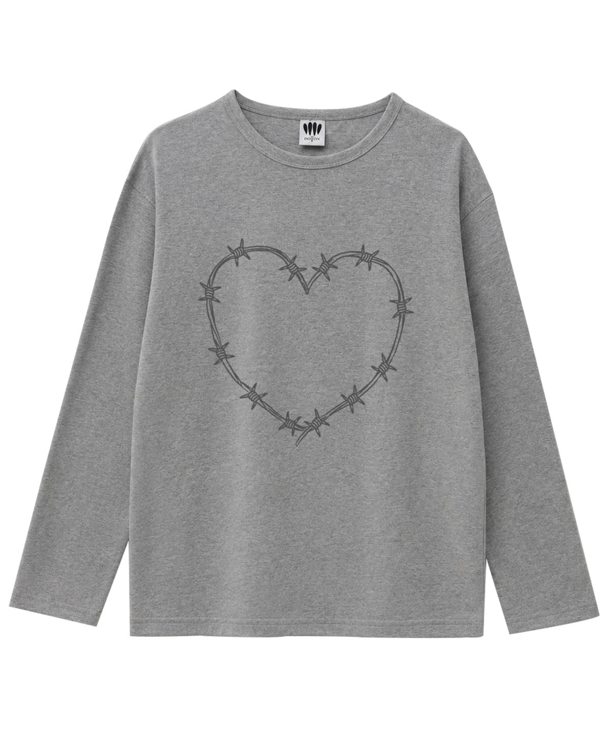 도톤(DOTON) THORNED HEART LONG SLEEVE (Grey)