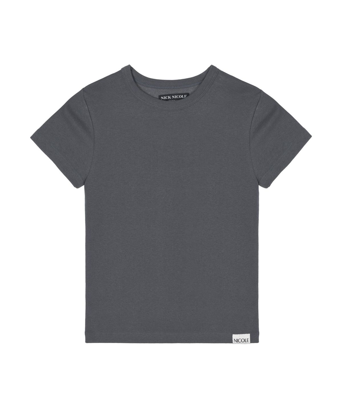 닉앤니콜(NICK&NICOLE) ESSENTIAL HALF SLEEVE TOP_CHARCOAL