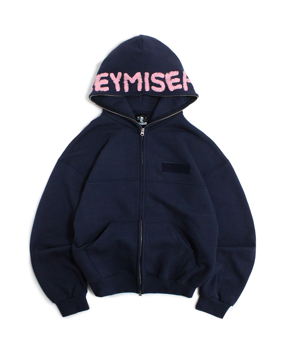 키미저리(KEYMISERY) 위스퍼 풀 집업 후드 (네이비)