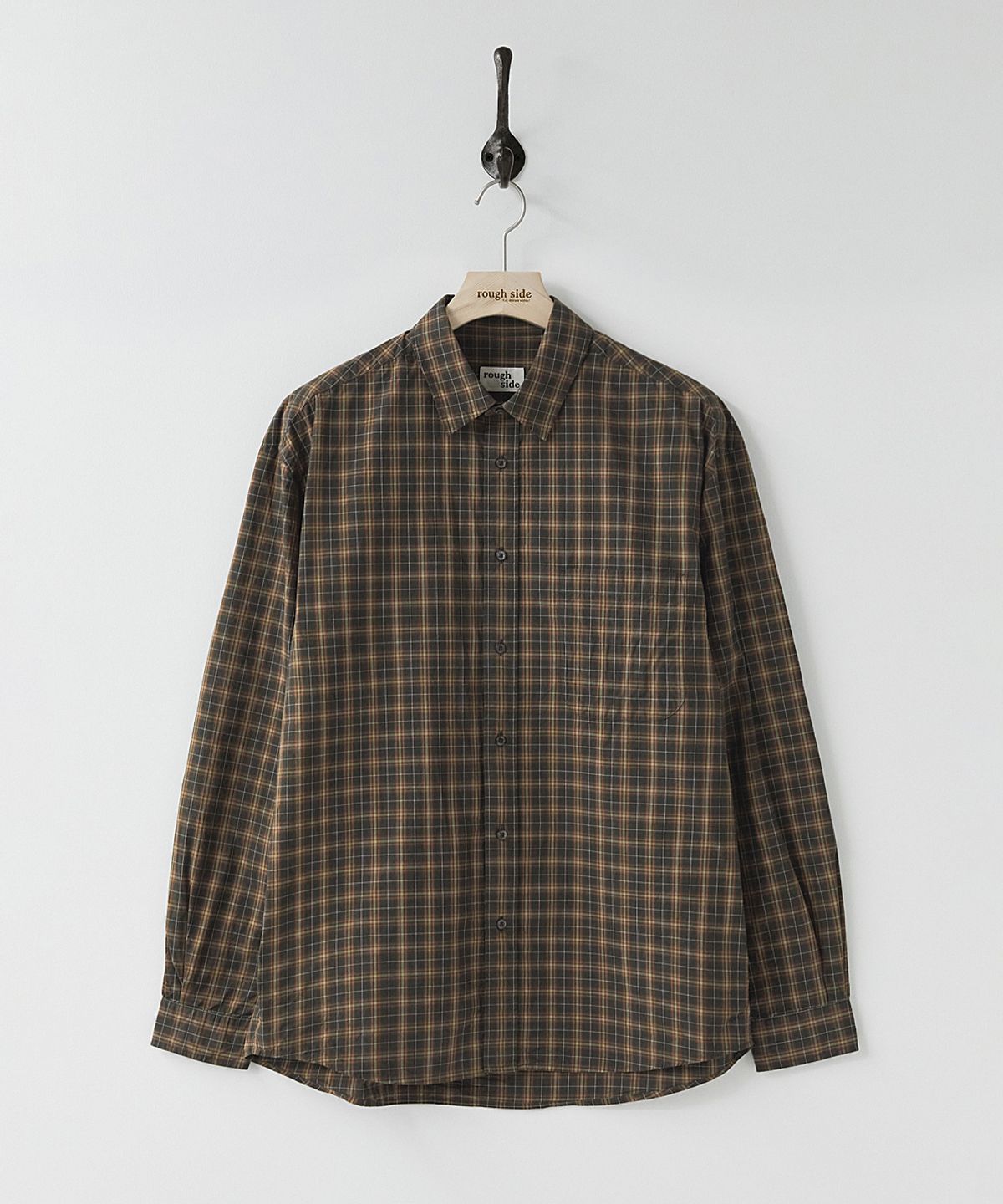러프사이드(ROUGHSIDE) Primary Shirt Brown Plaid