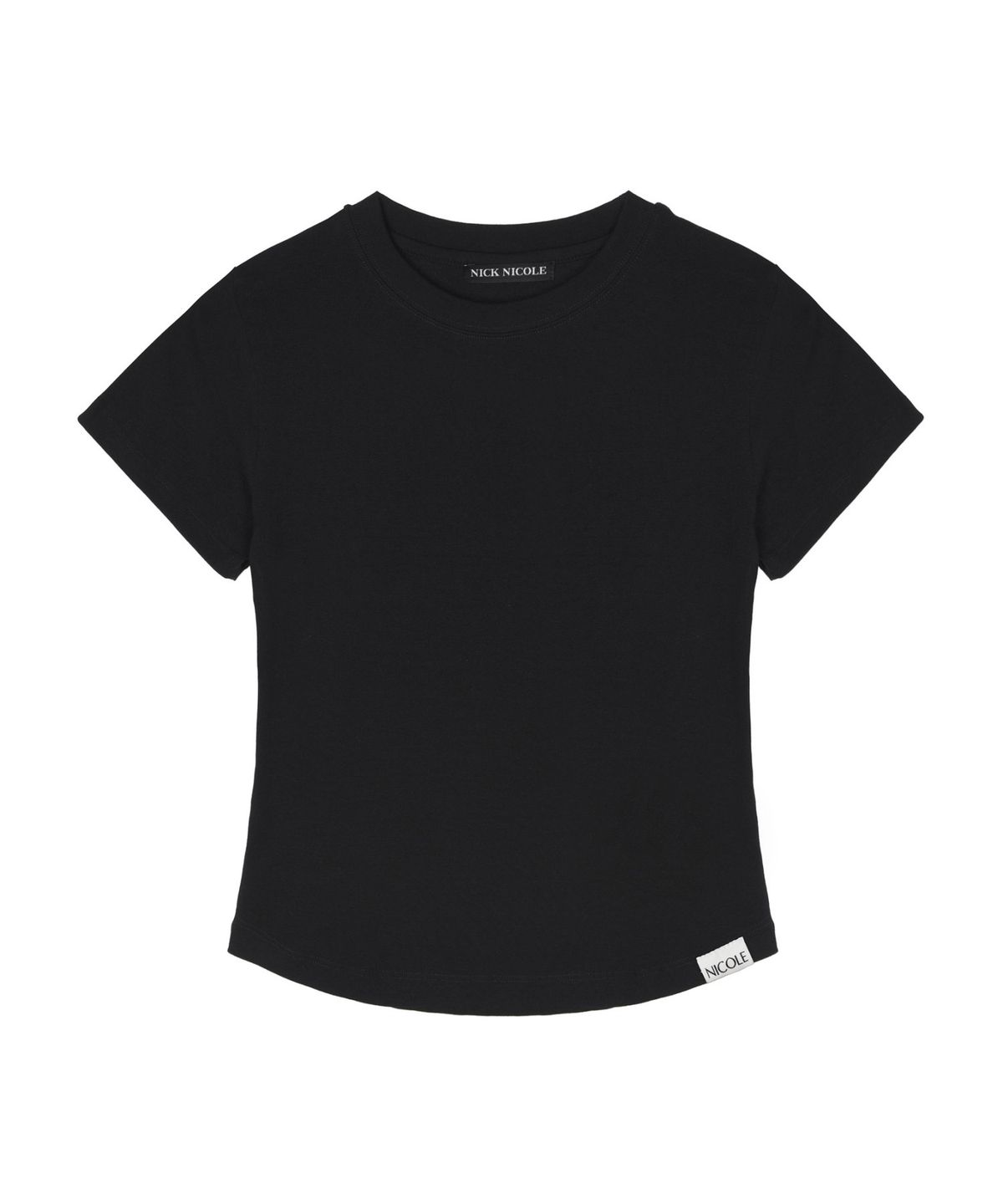 닉앤니콜(NICK&NICOLE) CURVED SLIM TOP_BLACK