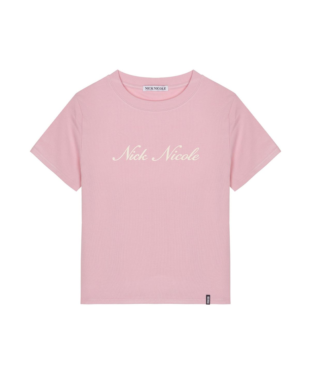 닉앤니콜(NICK&NICOLE) NICOLE LOGO GRAPHIC HALF TOP_PINK