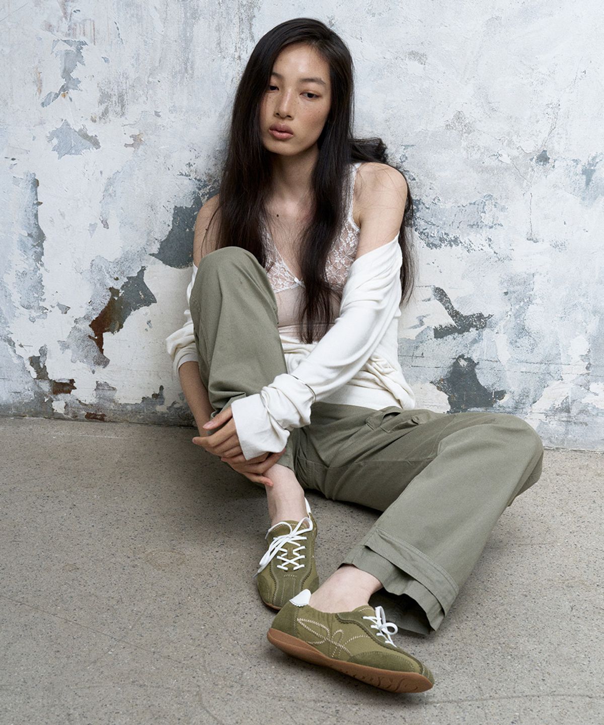 기호(KHIHO) 스키아 핑킹 셔링 스니커즈 그린