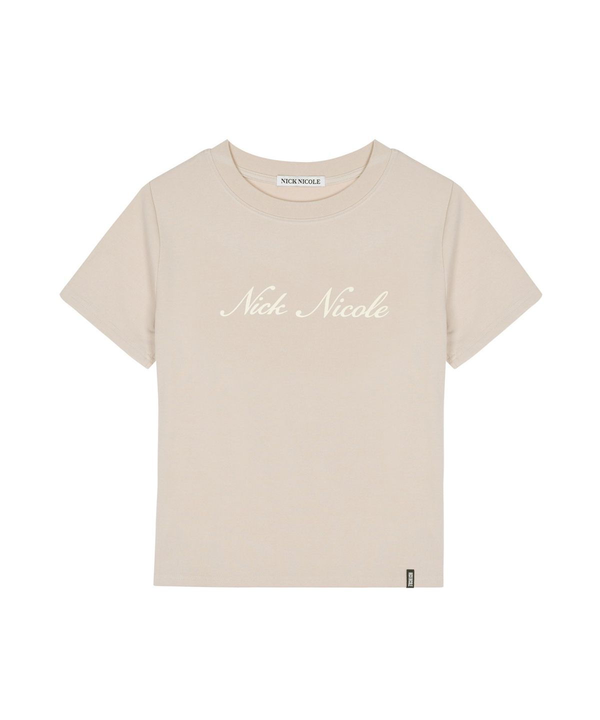 닉앤니콜(NICK&NICOLE) NICOLE LOGO GRAPHIC HALF TOP_BEIGE