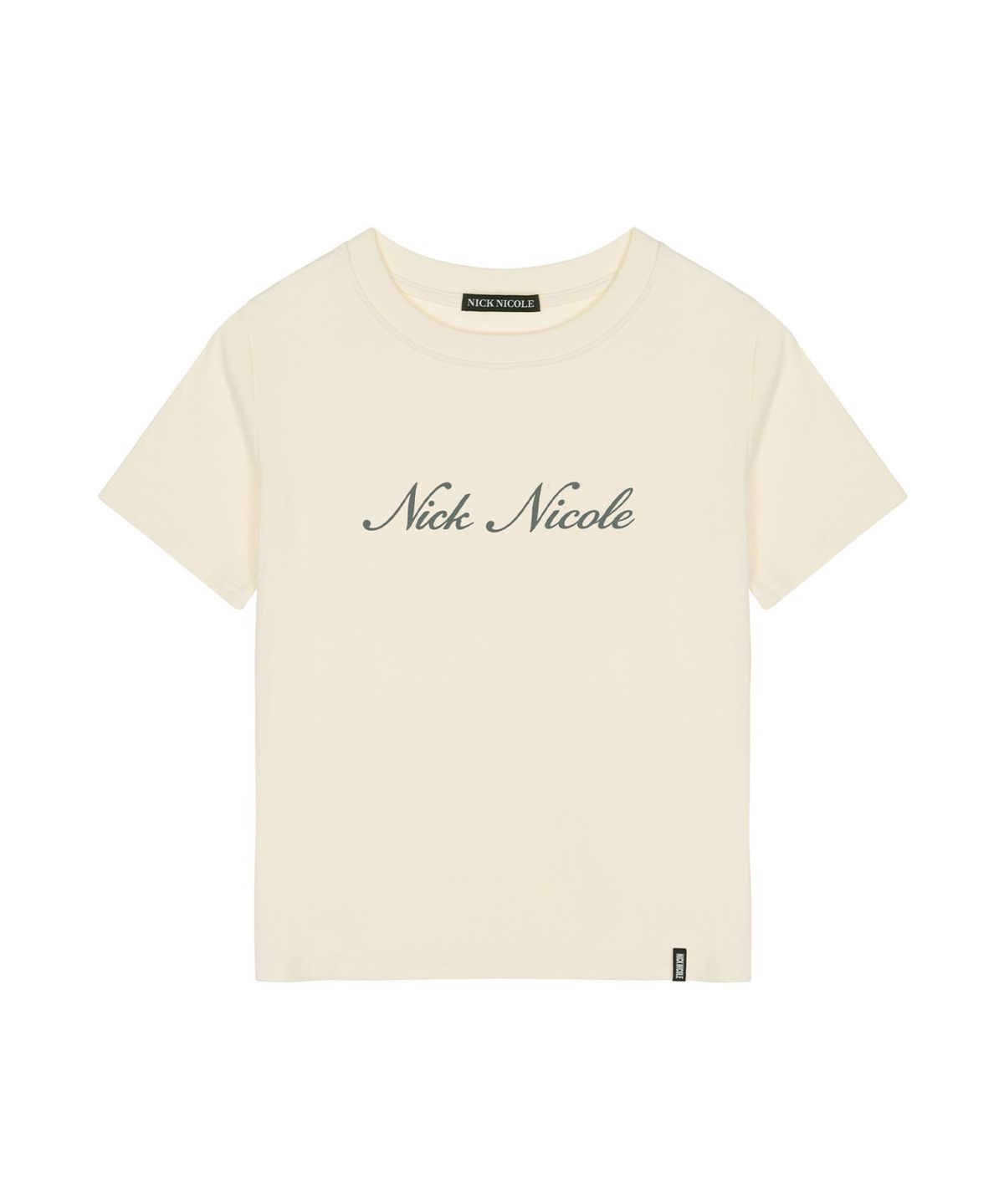 닉앤니콜(NICK&NICOLE) NICOLE LOGO GRAPHIC HALF TOP_CREAM