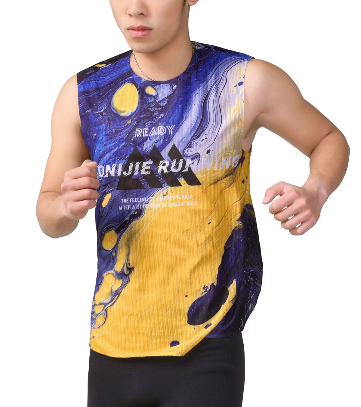 오니지(AONIJIE) 러닝 싱글렛 MT63 (Purple Yellow)