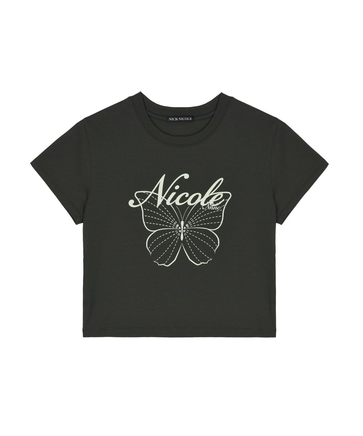 닉앤니콜(NICK&NICOLE) NICOLE BUTTERFLY CROP TOP_CHACOAL