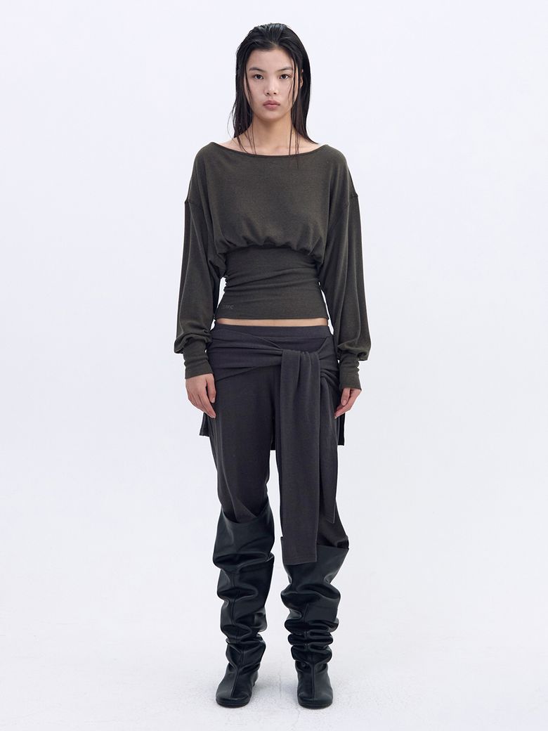Tie Waist Pants _ Charcoal