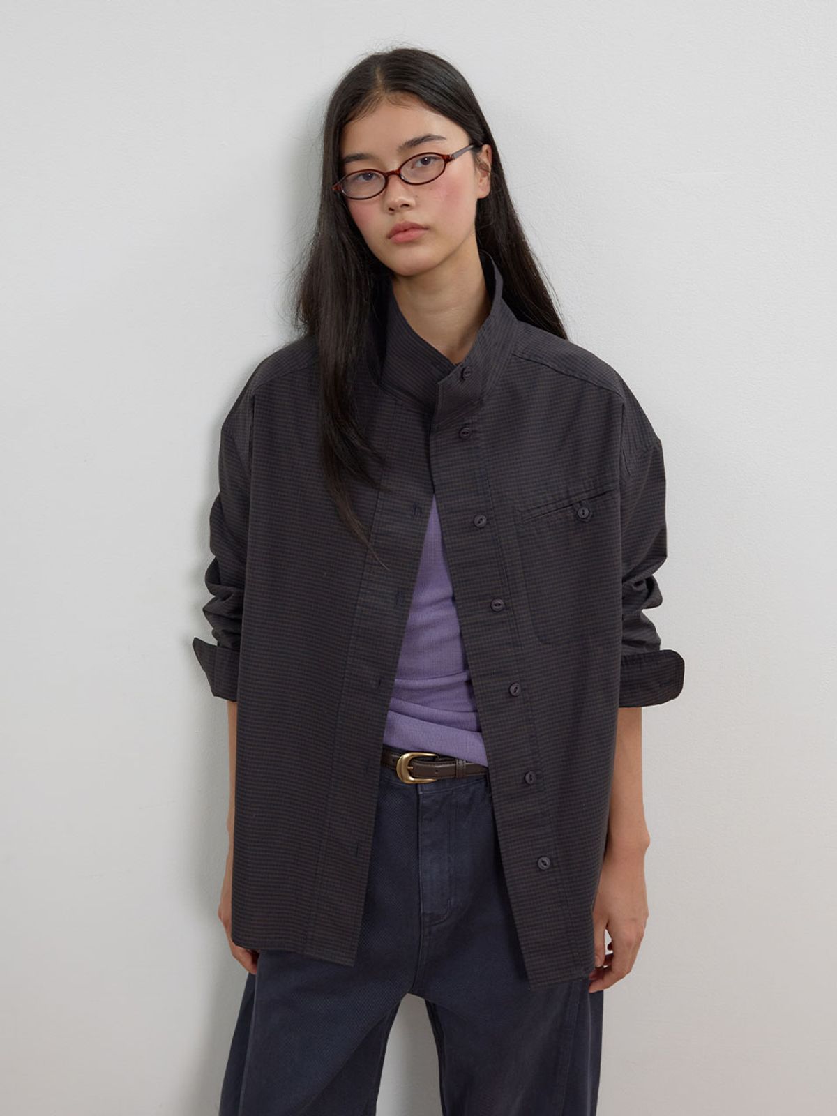 뮈뮈에르(MUEMUER) High Neck Half Blouson Shirt MU2678BL801M