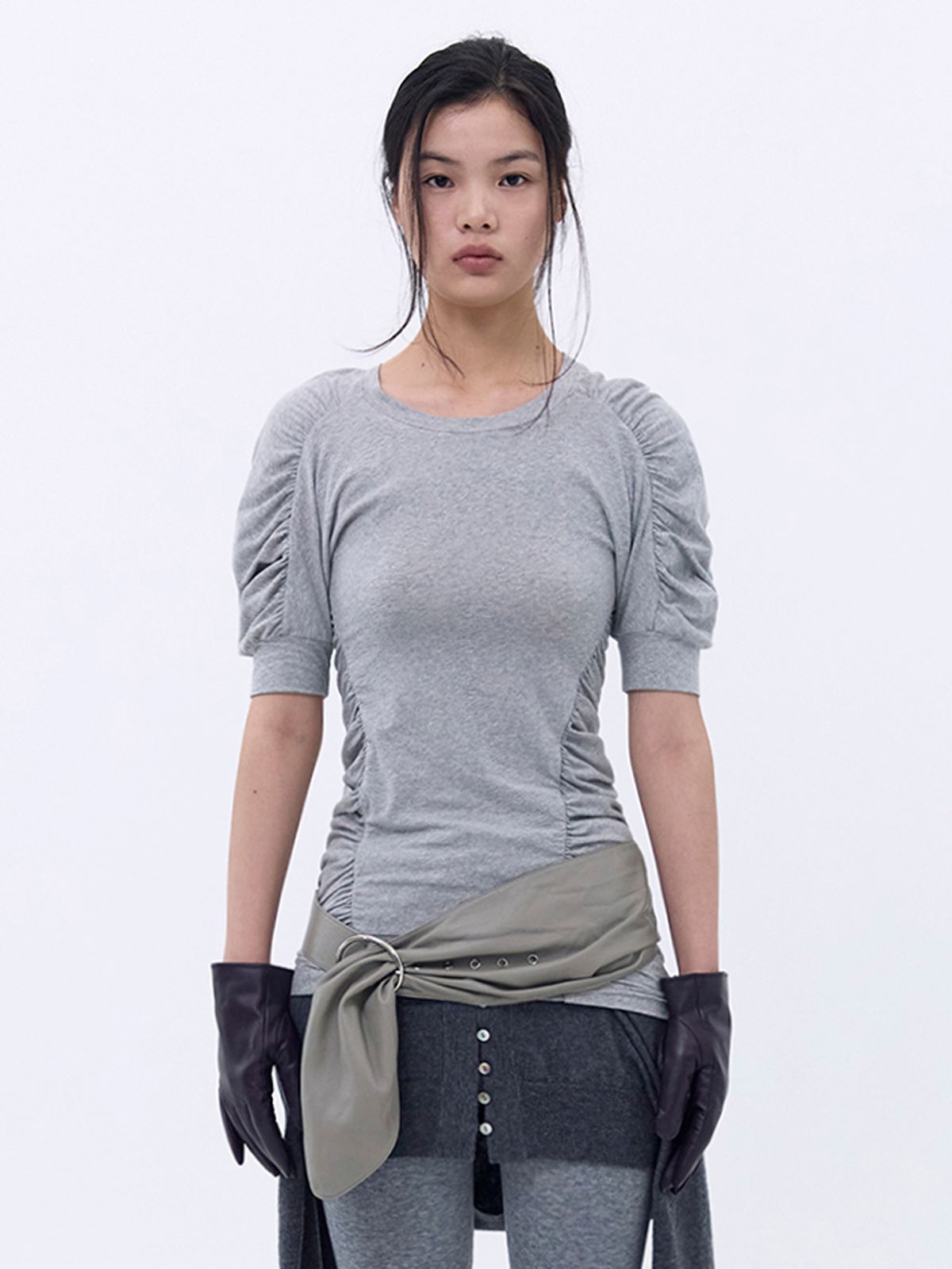 세릭(CERRIC) Puff shirring top _ Gray