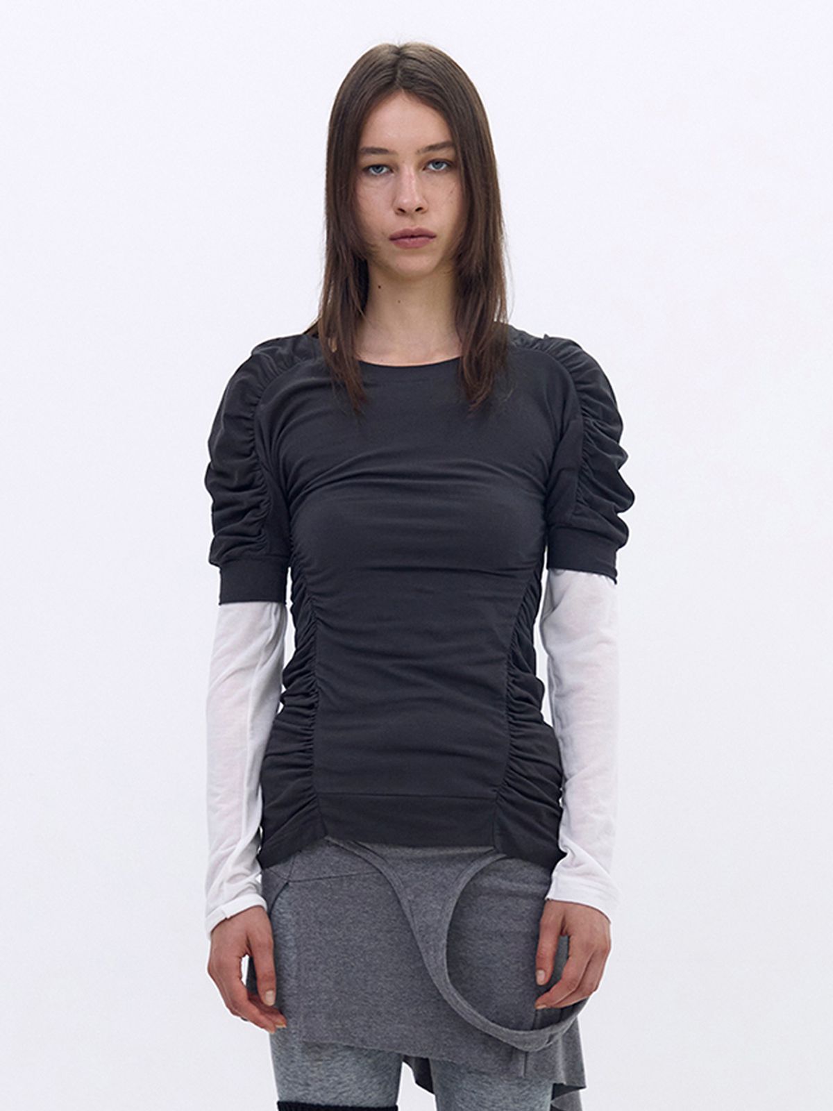 세릭(CERRIC) Puff shirring top _ Charcoal