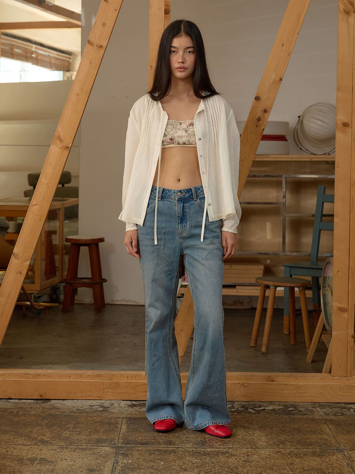 뮈뮈에르(MUEMUER) Westo Bootscut Denim Pants MU2678DN801M