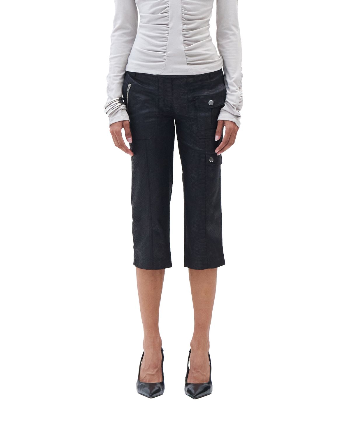 힐다(HILLDA) Python Capri Pants [Black]
