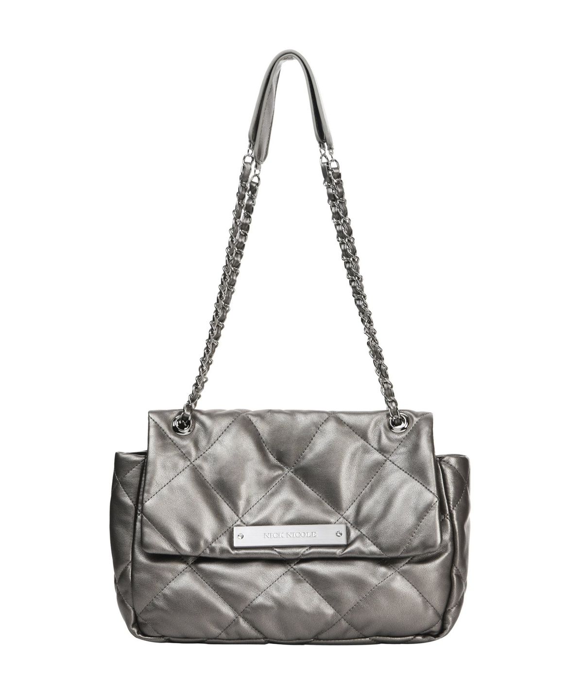 닉앤니콜(NICK&NICOLE) CRYSTAL CLASSIC CHAIN BAG_DARK SILVER