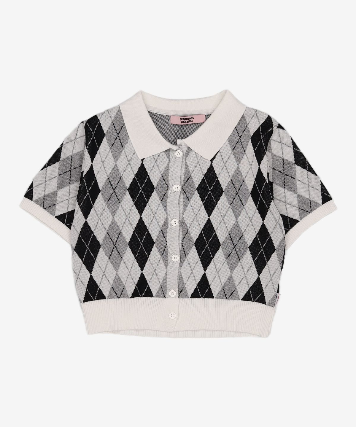 오디너리 홀리데이(ORDINARY HOLIDAY) 아가일카라가디건 ARGYLE COLLAR GARDIGAN FREE