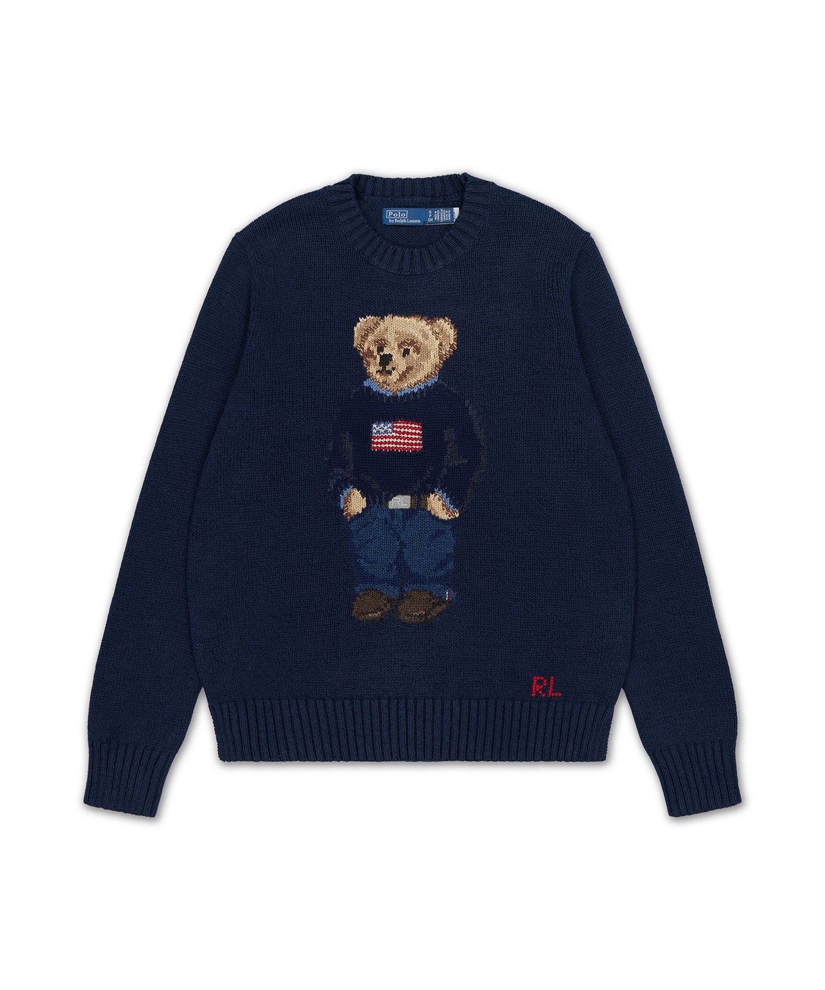 폴로 랄프 로렌(POLO RALPH LAUREN) 폴로 베어 코튼 리넨 스웨터-네이비