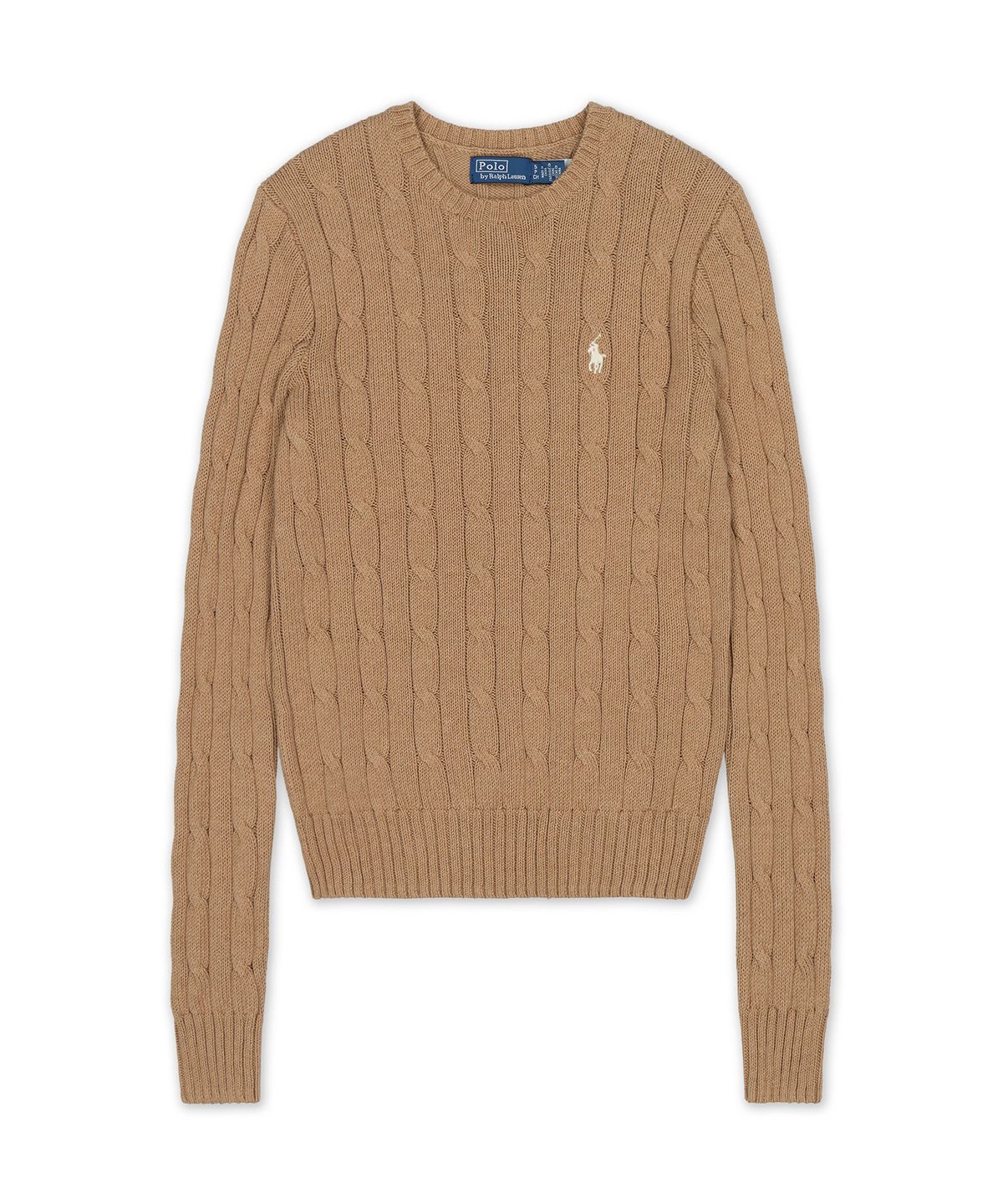 폴로 랄프 로렌(POLO RALPH LAUREN) 케이블 니트 코튼 크루넥 스웨터-미디움 베이지