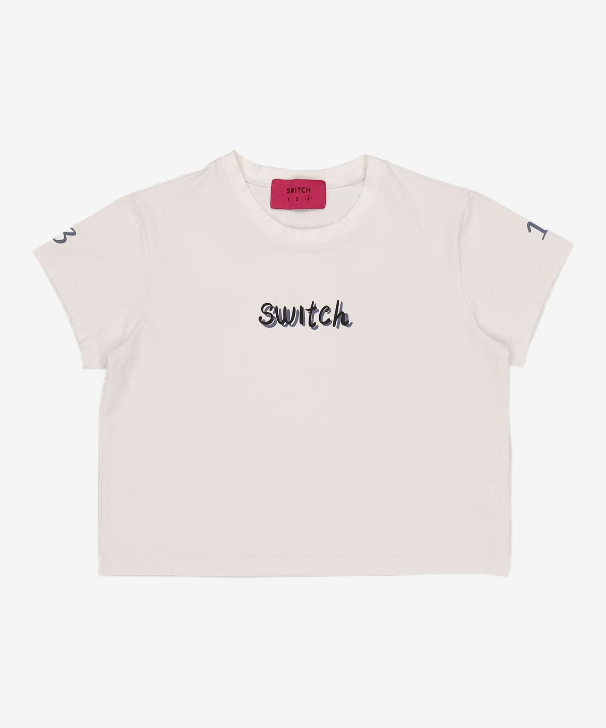 스위치123(SWITCH123) 스위치 로고 여성용 크롭 반팔 티셔츠(화이트)_SWS3TS51WT 3