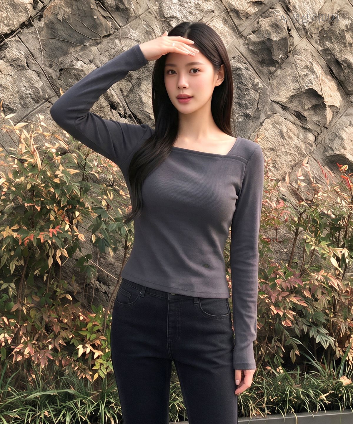 로엠(ROEM) 절개 디테일 스퀘어넥 티셔츠 RMLWG49R12