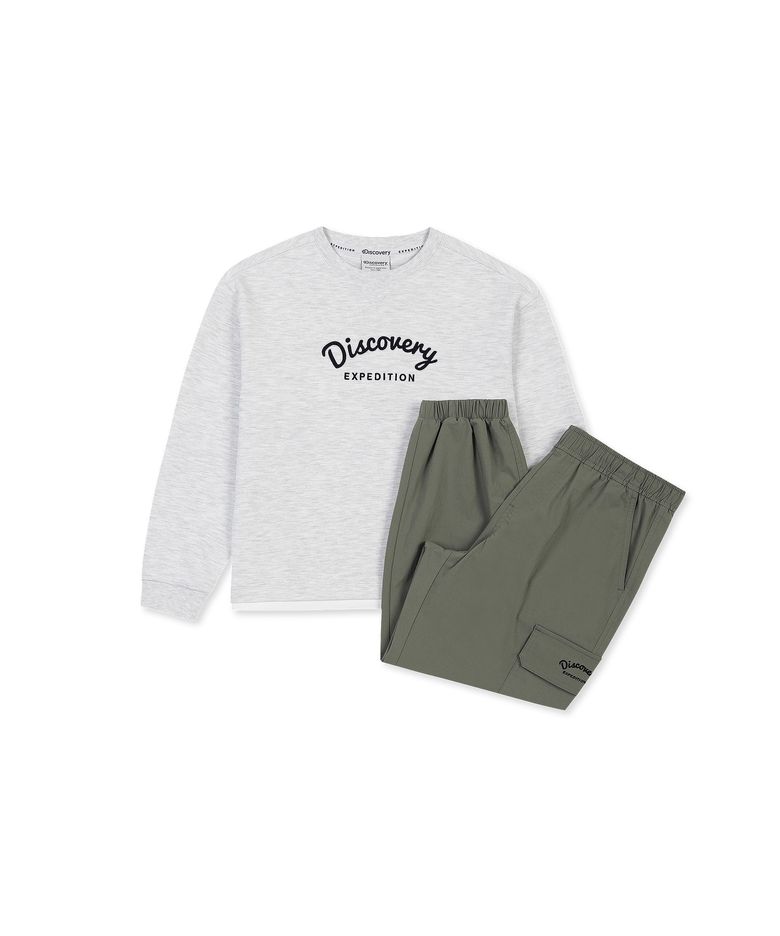 키즈 그래픽 맨투맨-우븐팬츠 2SET (M/GREY)