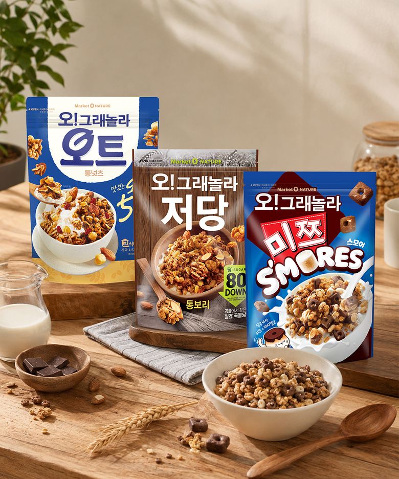 오그래놀라미쯔스모어(260g) 1개 + 오그래놀라 저당통보리(360g) 1개 + 오그래놀라 오트 통넛츠(360g) 1개