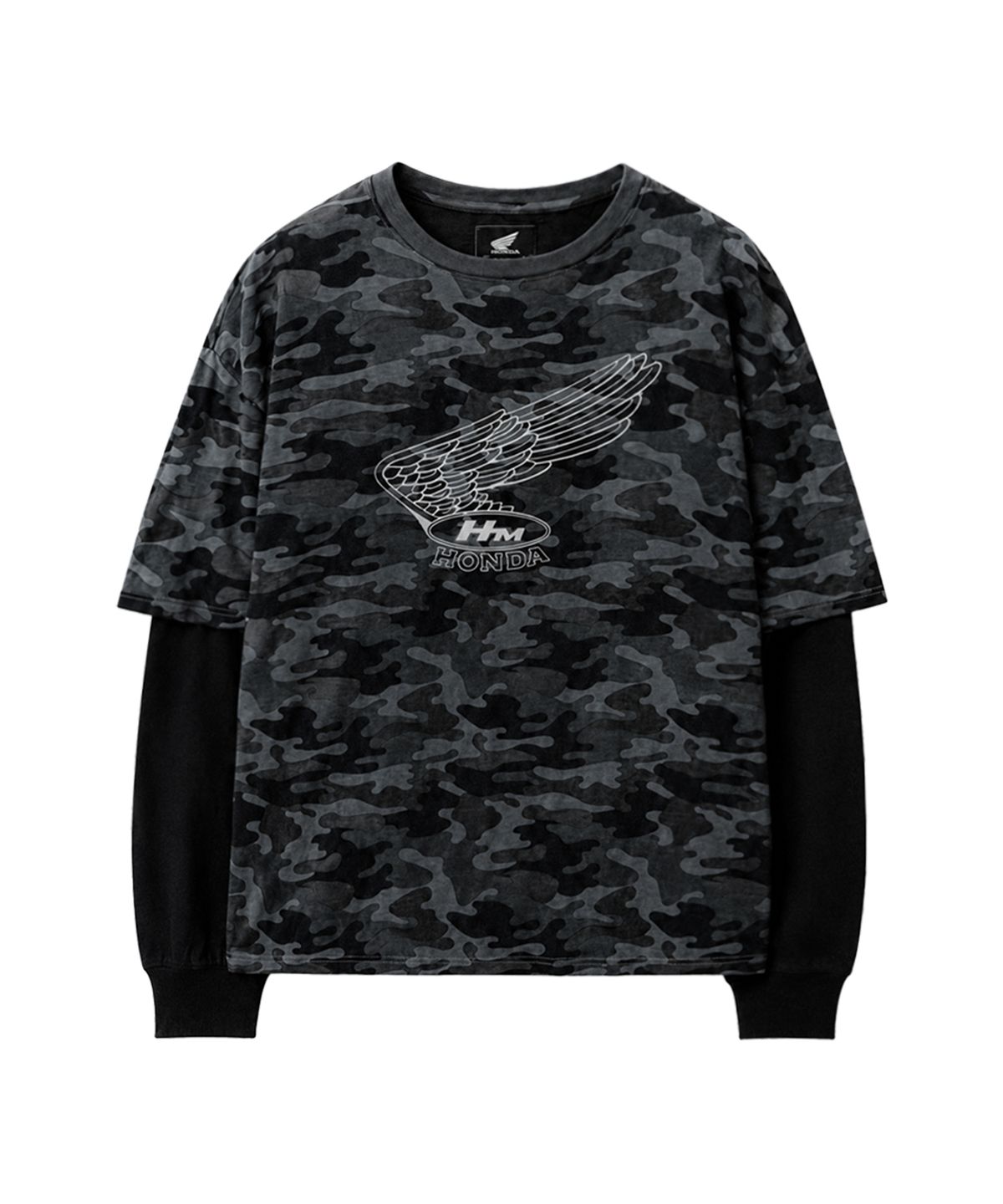 핍스 모터사이클(PHYPS MOTORCYCLE) Pigment Old Logo Layered Long Sleeve Camo