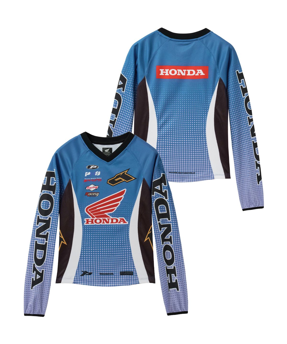 핍스 모터사이클(PHYPS MOTORCYCLE) Women Wappen Graphic Motorcycle Jersey Blue