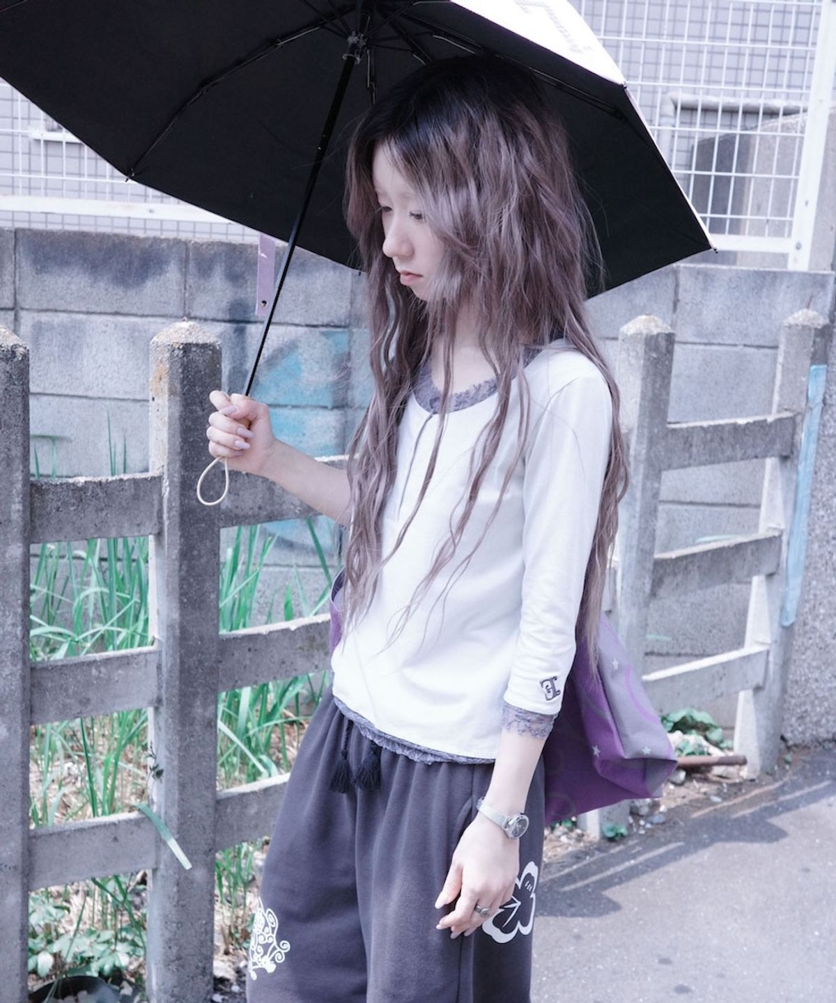이스페이스(EEESPACE) Lucky 4 Tee (Misty Gray)
