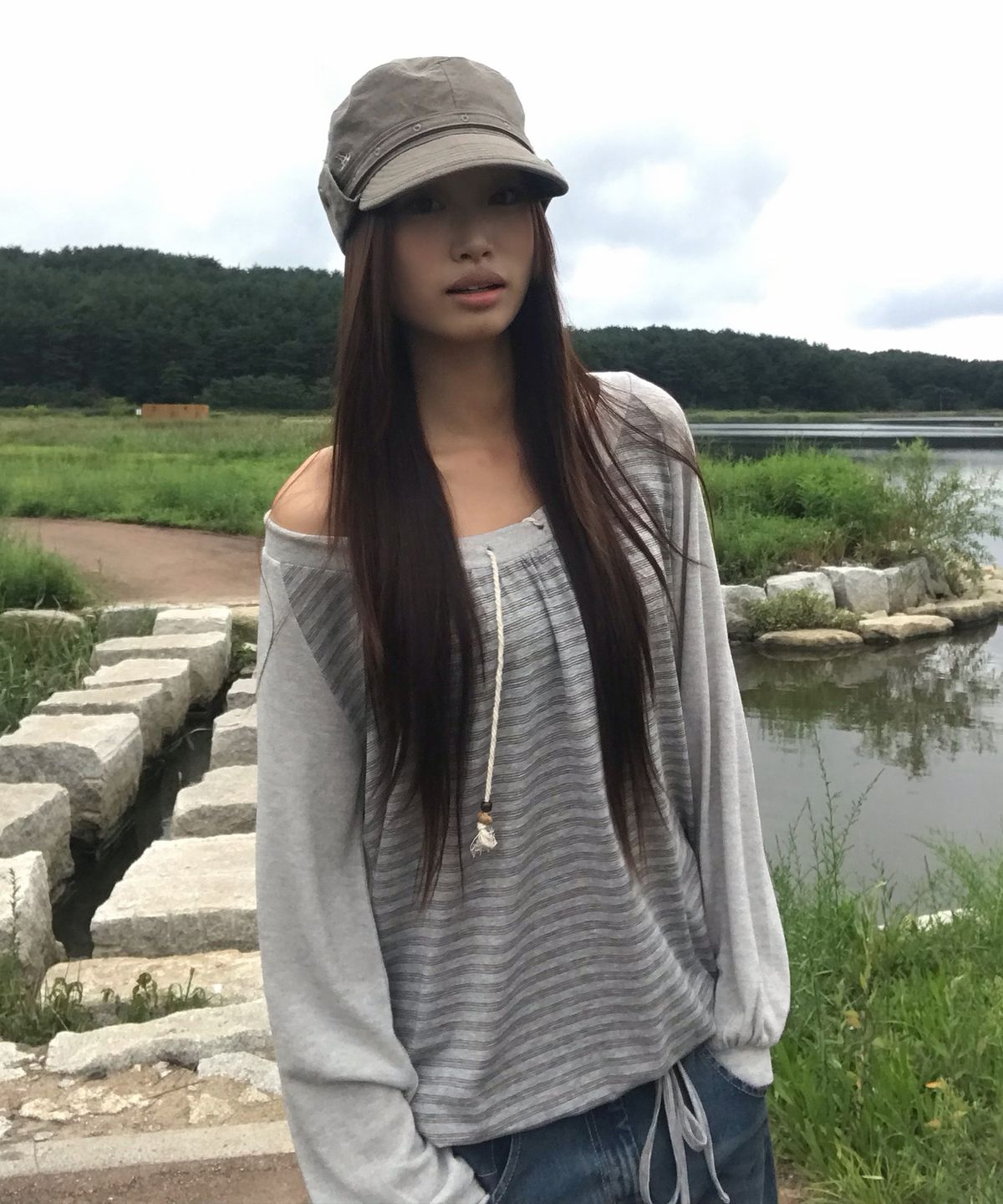 에이이에이이(AEAE) NEWS BOY CAP [KHAKI]