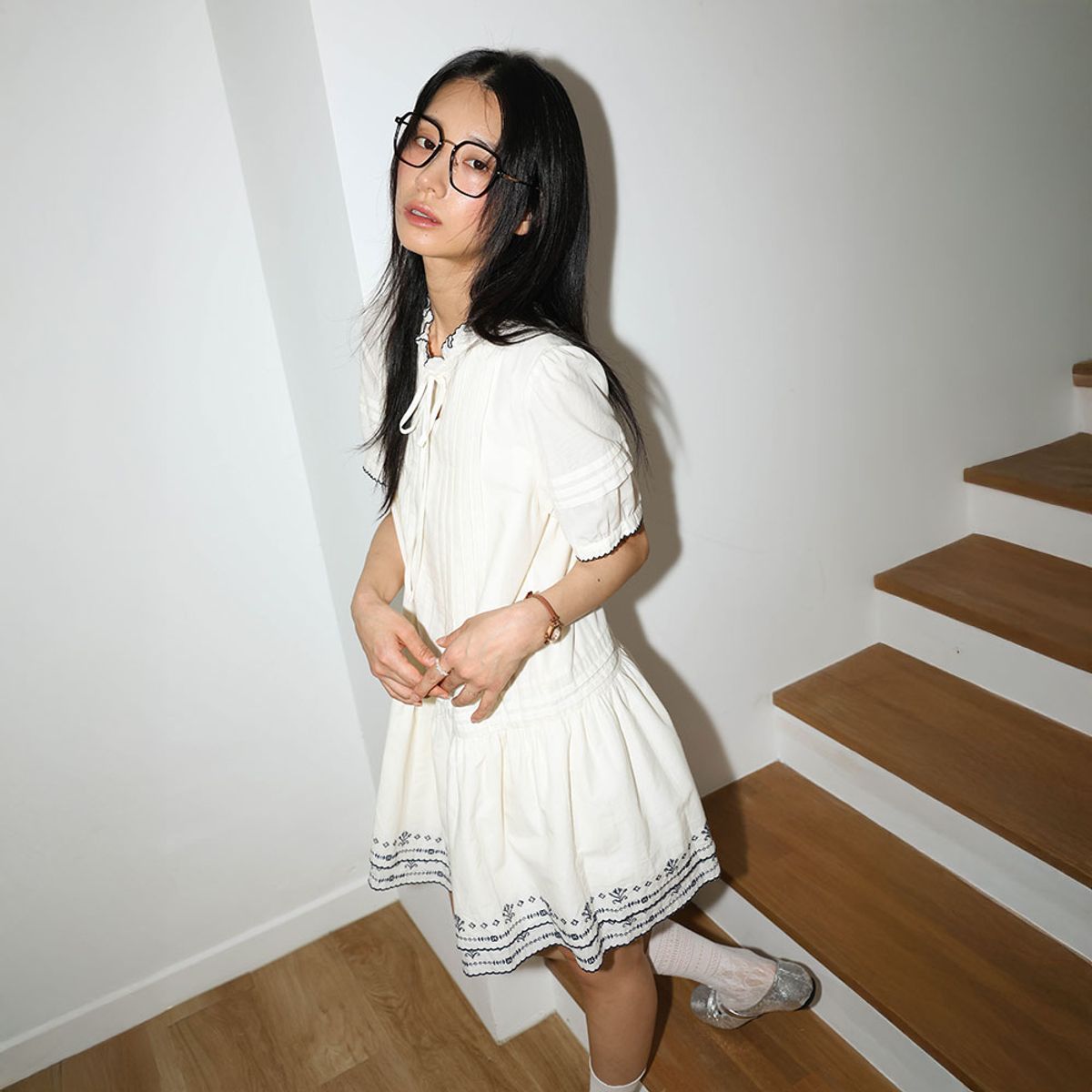 던드롭(DUNDROP) DD_Pintuck tiered babydoll dress