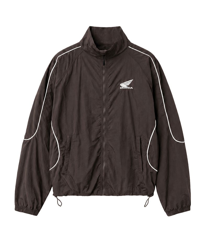Basic Logo Nylon Track Jacket Burgundy