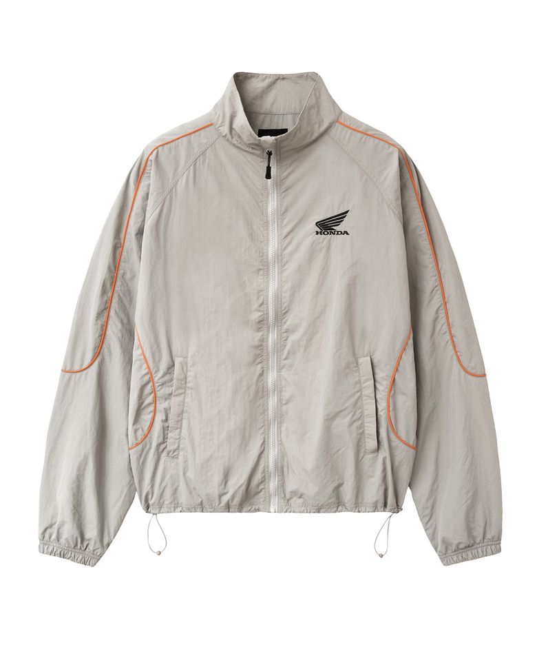Basic Logo Nylon Track Jacket Gray