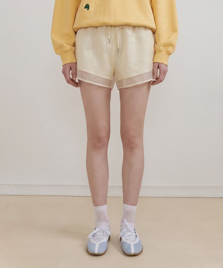 OGANZA PT Sheer Shorts [Ivory]