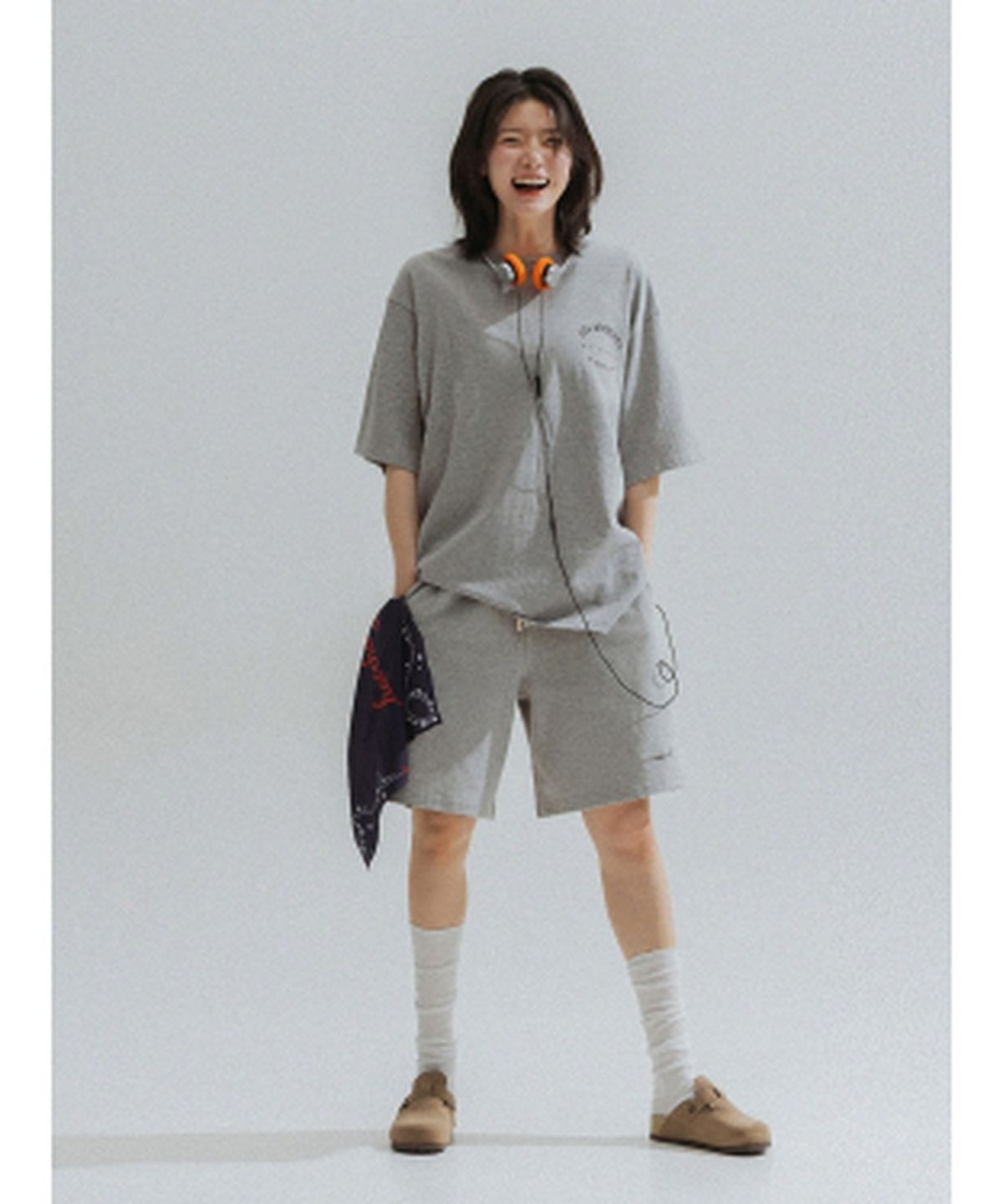 앤하츠(ANNEHEARTS) Bermuda Jersey Shorts_MELANGE